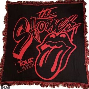 Rolling Stones 2021 No Filter Official Black and Red Blanket Throw
